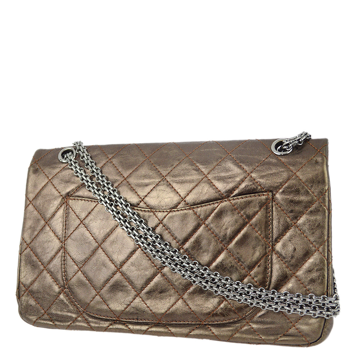 Chanel Brown Lambskin 2 55 Classic Double Flap Shoulder Bag