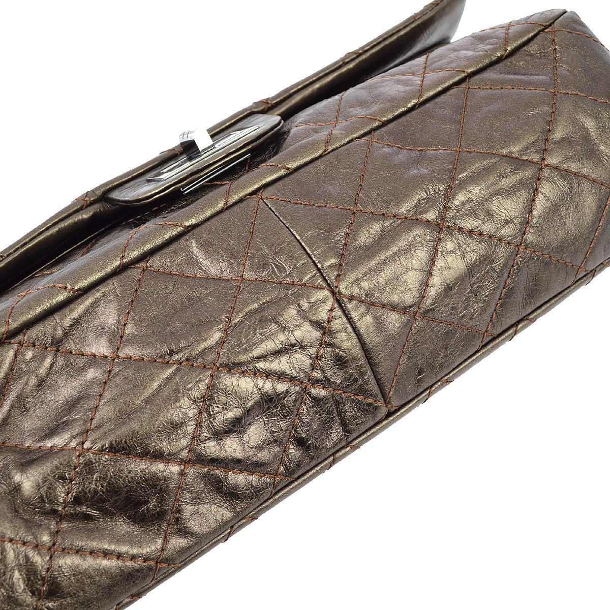Chanel Brown Lambskin 2 55 Classic Double Flap Shoulder Bag