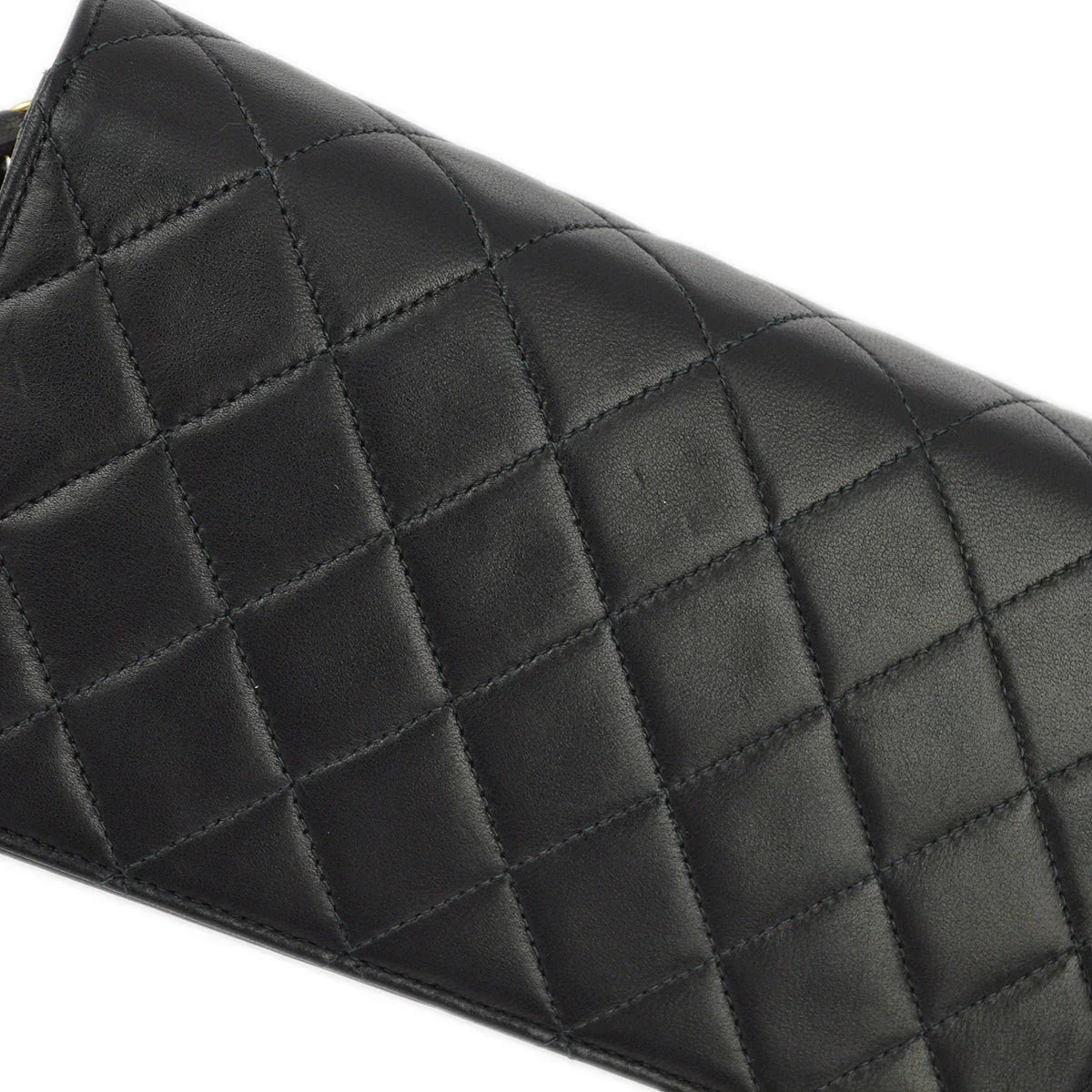 Chanel Black Lambskin Pushlock Mini Full Flap Shoulder Bag
