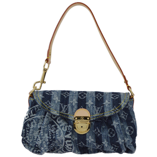 Louis Vuitton 2006 Mini Pleaty Handbag Monogram Denim Blue M95333