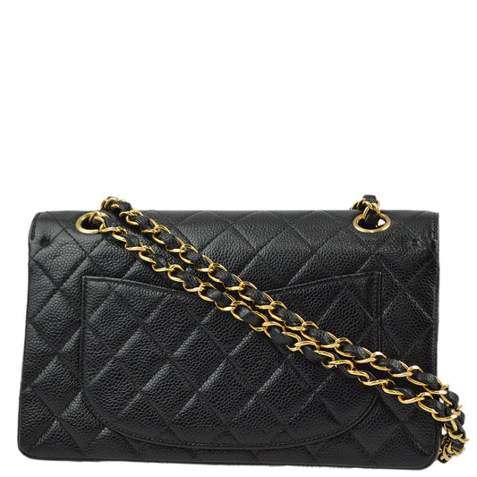 Chanel Black Caviar Small Classic Double Flap Shoulder Bag
