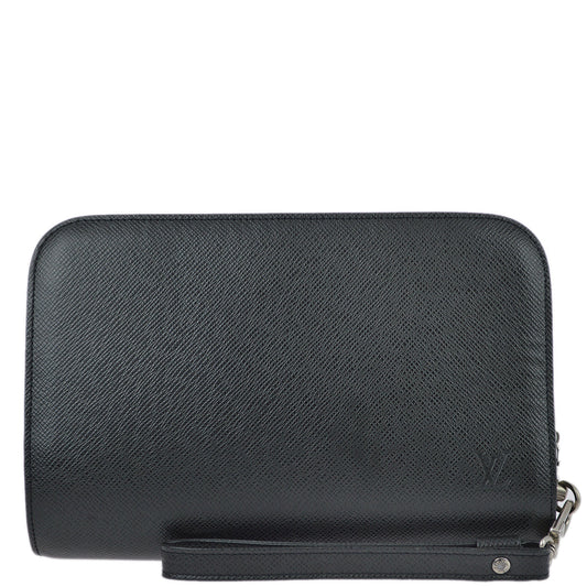 Louis Vuitton 2004 Black Taiga Baikal Clutch Handbag M30182