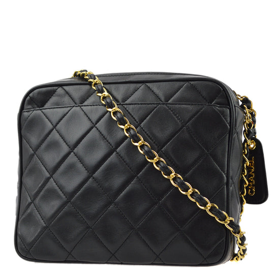 Chanel Black Lambskin Chain Shoulder Bag