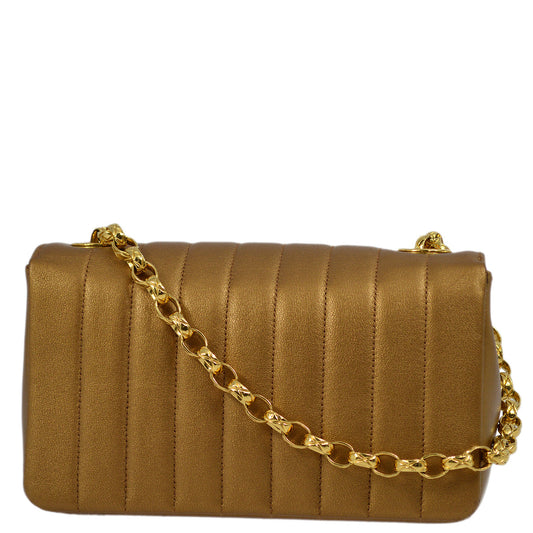 Chanel Bronze Lambskin Straight Flap Chain Shoulder Bag