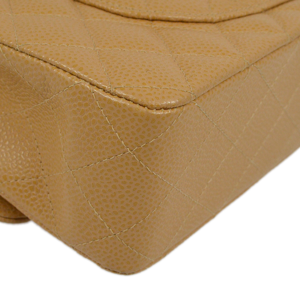 Chanel Beige Caviar Medium Classic Double Flap Shoulder Bag