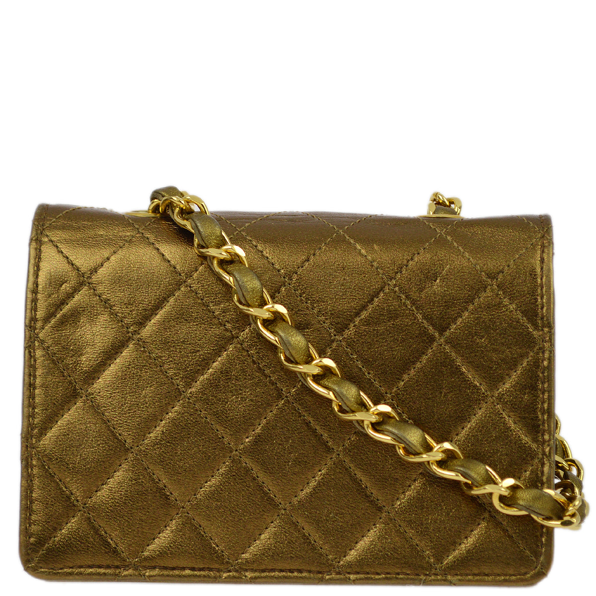 Chanel Bronze Lambskin Straight Flap Chain Shoulder Bag