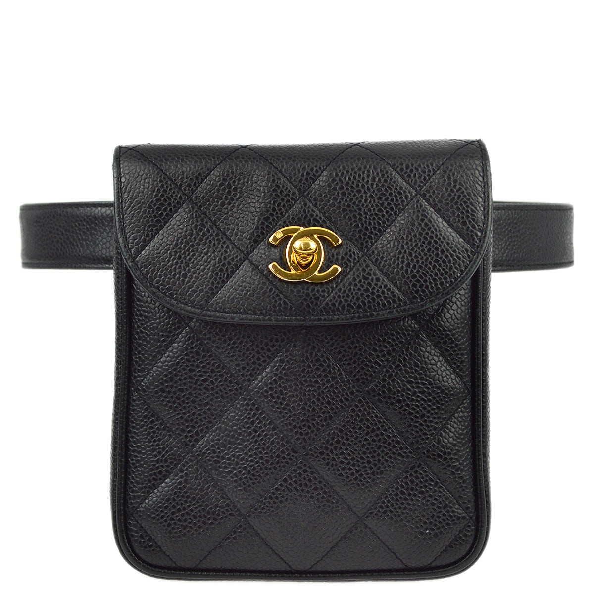 Chanel Black Caviar Belt Bum Bag 75 30