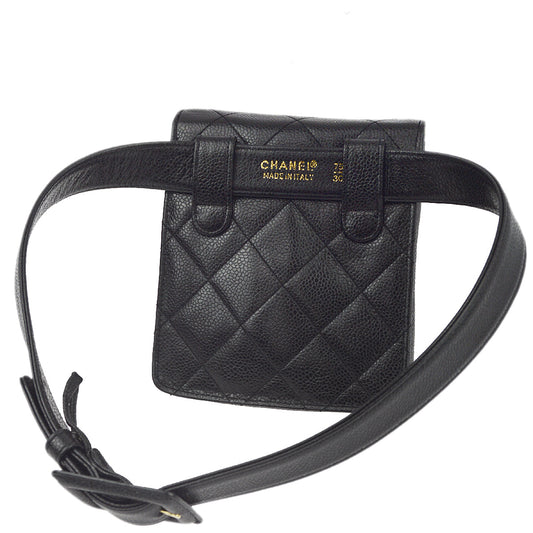 Chanel Black Caviar Belt Bum Bag 75 30