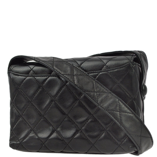 Chanel Black Lambskin Turnlock Shoulder Bag