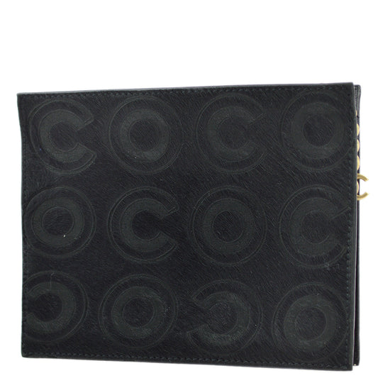 Chanel Black Pony Hair COCO Pouch Bag
