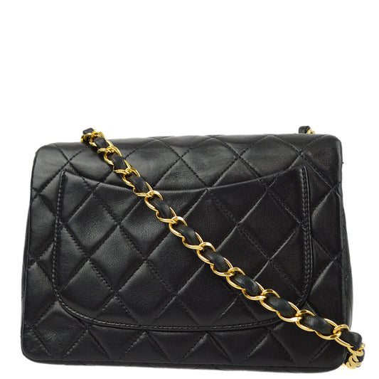 Chanel Black Lambskin Mini Classic Square Flap Shoulder Bag 17