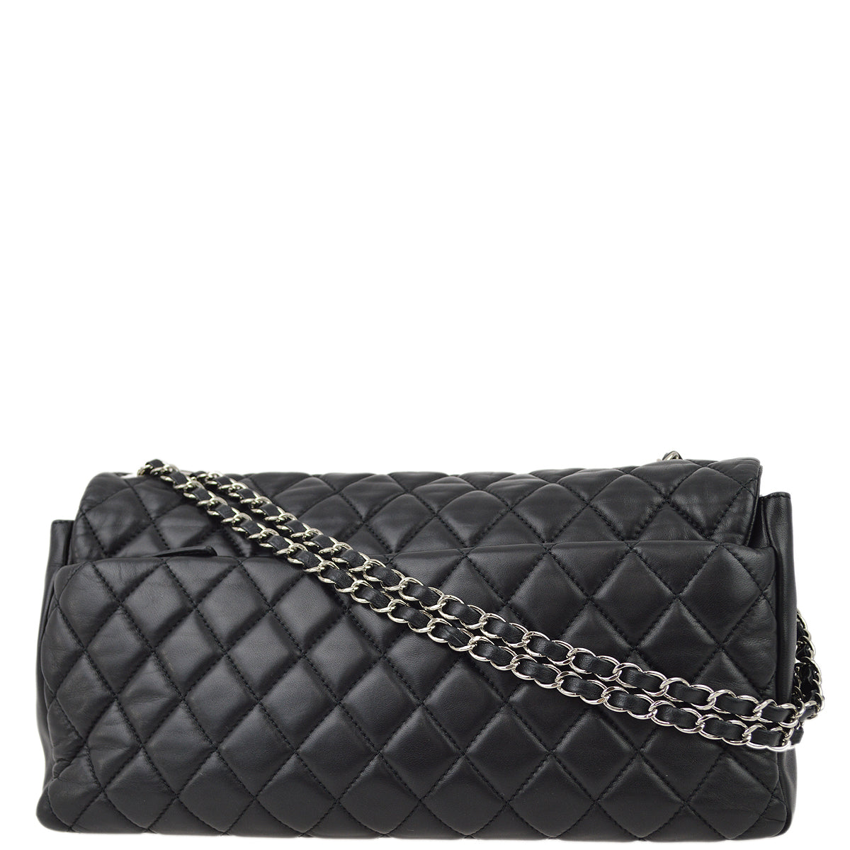 Chanel Black Lambskin Single Flap Shoulder Bag