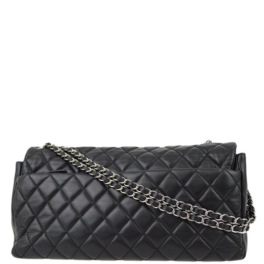 Chanel Black Lambskin Single Flap Shoulder Bag