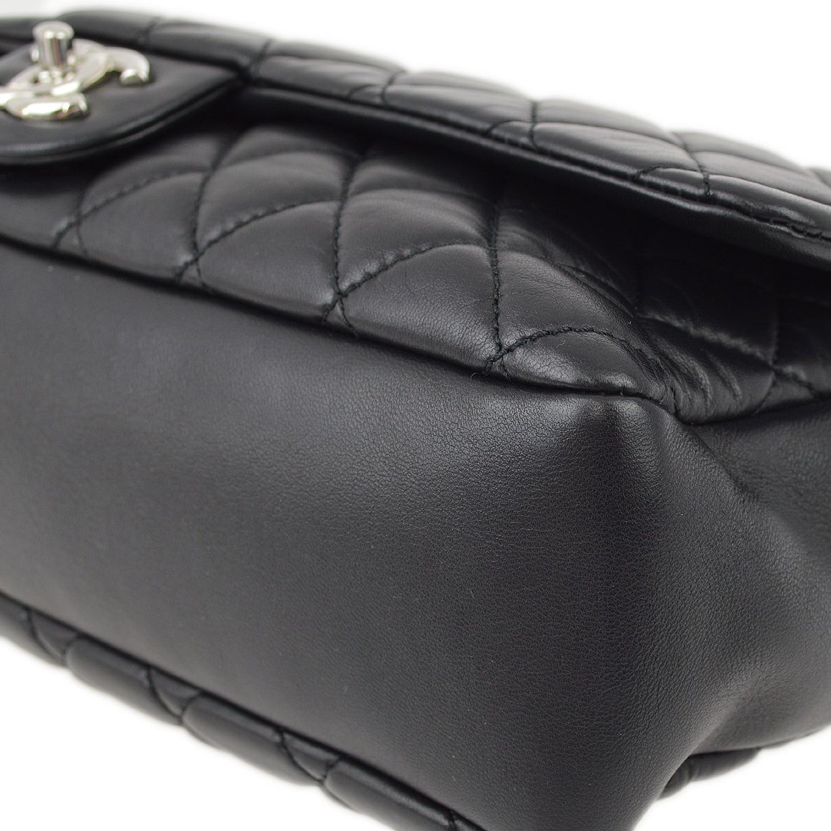 Chanel Black Lambskin Single Flap Shoulder Bag