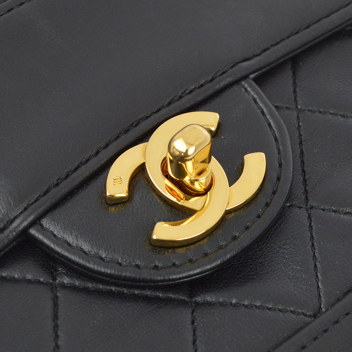 Chanel Black Lambskin Single Flap Shoulder Bag