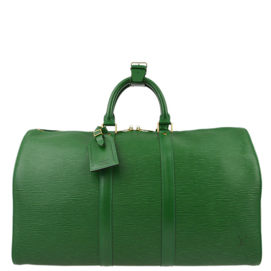 Louis Vuitton Green Epi Keepall 45 Travel Duffle Handbag M42974
