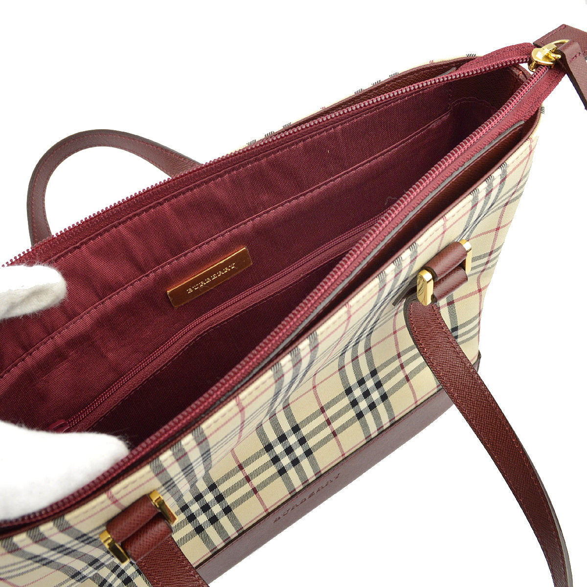 Burberry Check Tote HandBag KK30816
