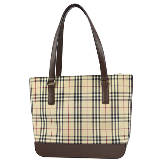 Burberry Beige Check Tote Shoulder Bag 182135