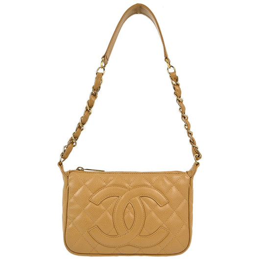 Chanel Beige Caviar Shoulder Bag