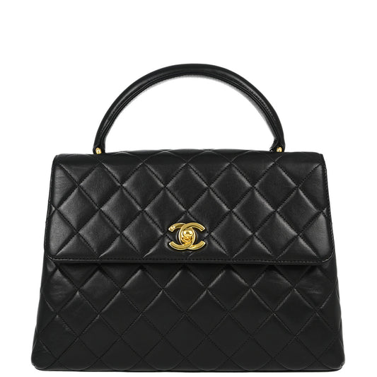 Chanel Black Lambskin Kelly Handbag