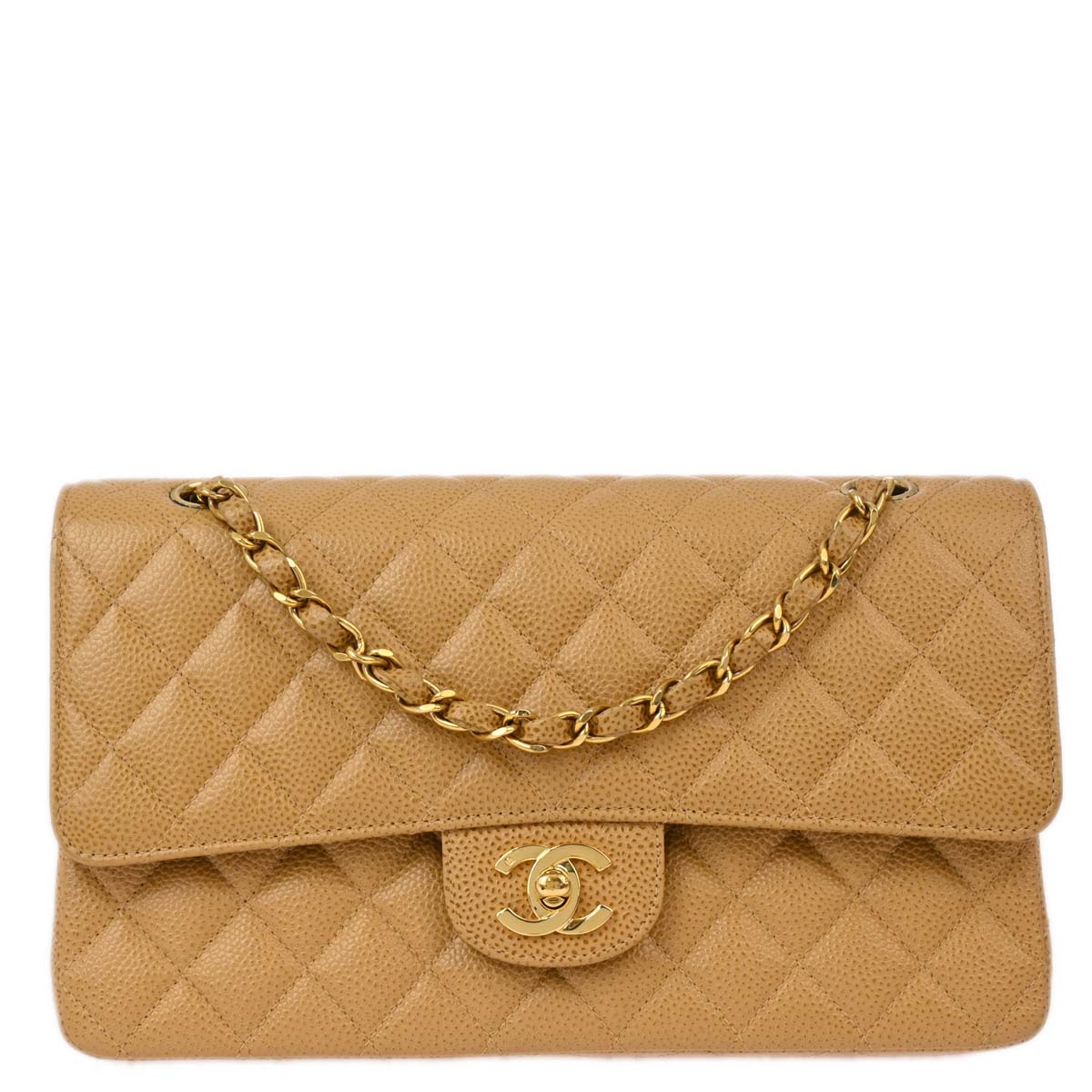 Chanel Beige Caviar Medium Classic Double Flap Bag
