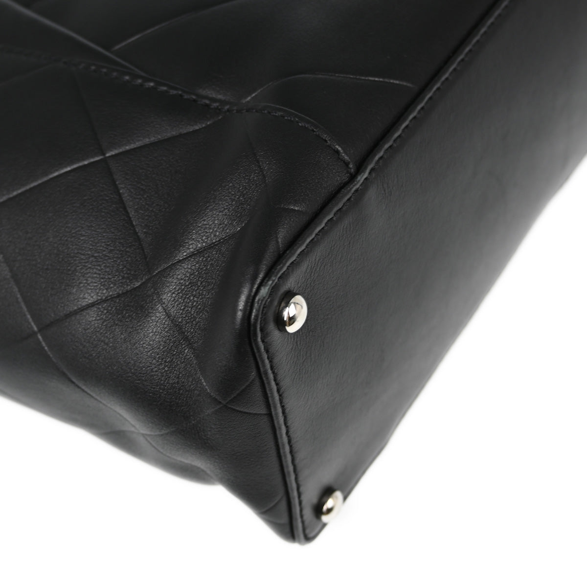 Chanel Black Lambskin Chevron Handbag