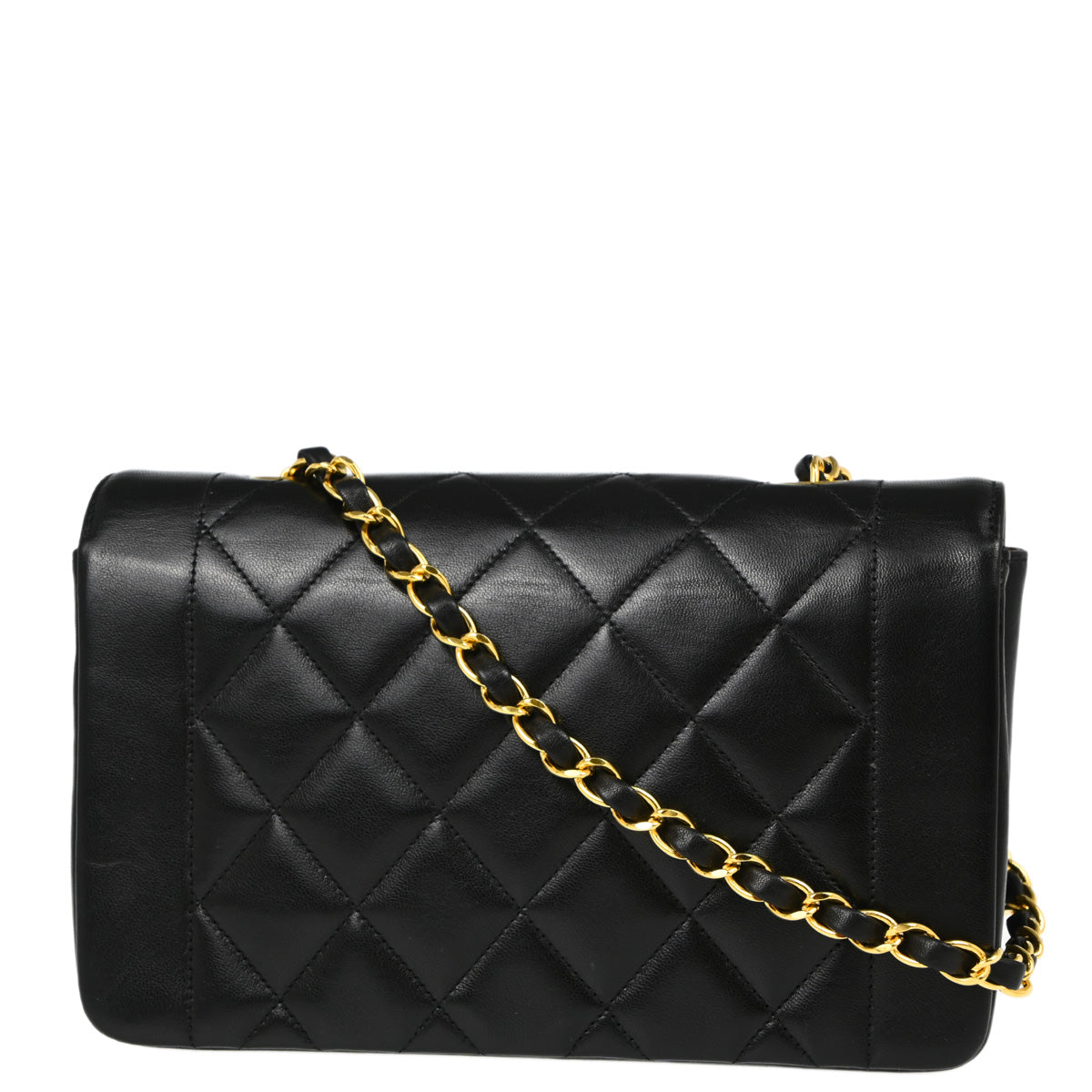 Chanel Black Lambskin Small Diana Shoulder Bag
