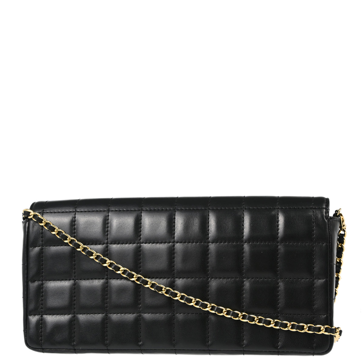 Chanel Black Lambskin Choco Bar East West Shoulder Bag