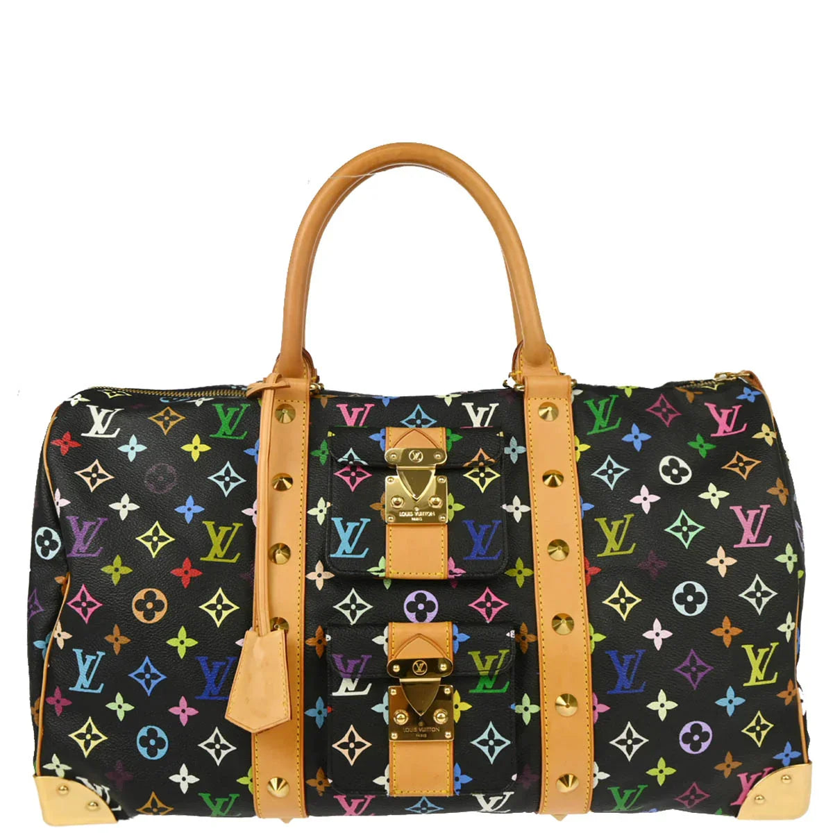 Louis Vuitton 2003 Black Monogram Multicolor 45 Handbag M92640