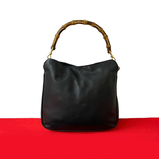 GUCCI Handbag leather black Bamboo Women