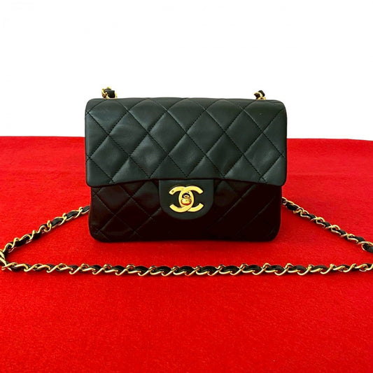 CHANEL Shoulder Bag lambskin black COCO Mark Matrasse Women
