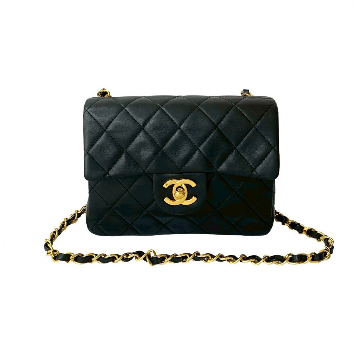 CHANEL Shoulder Bag lambskin black COCO Mark Matrasse Women