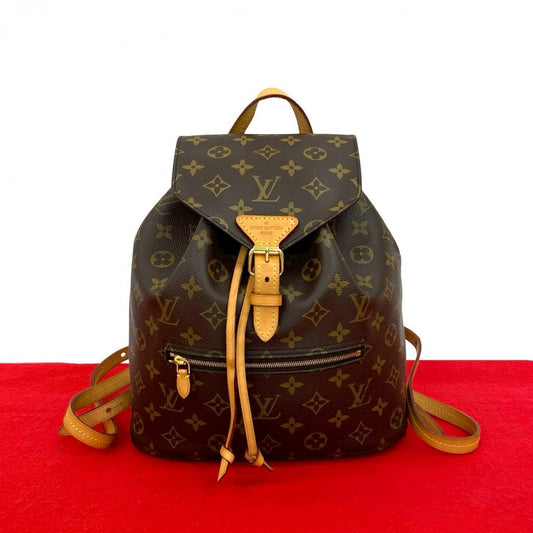 LOUIS VUITTON Backpack leather Brown Monogram Montsouris MM