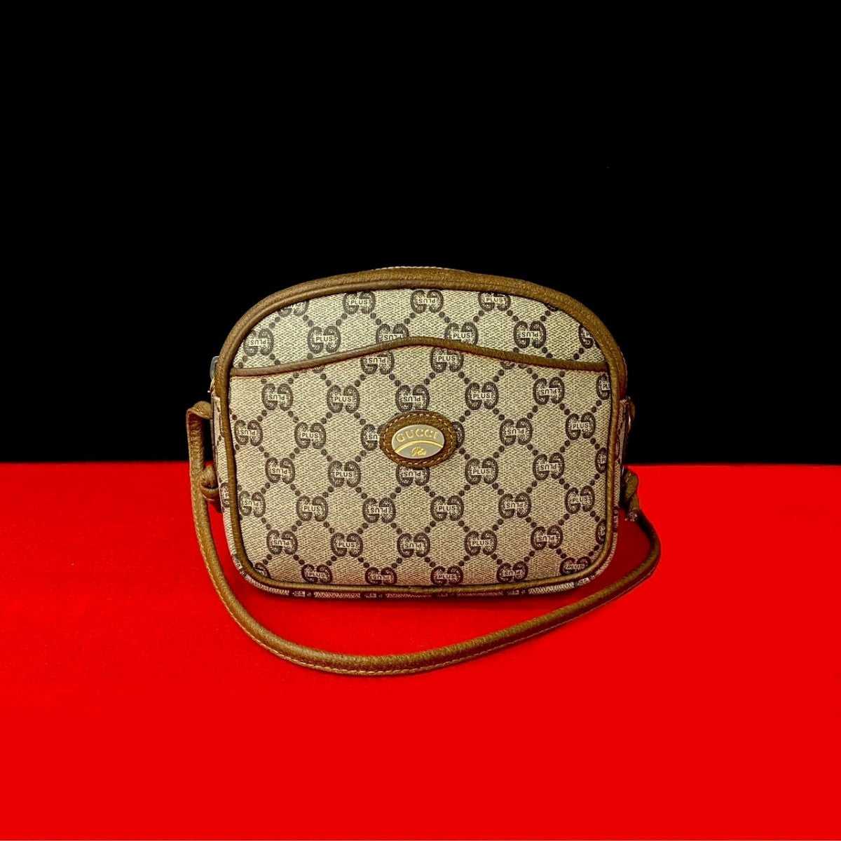 GUCCI Shoulder Bag Leather, PVC Brown gucci plus Women