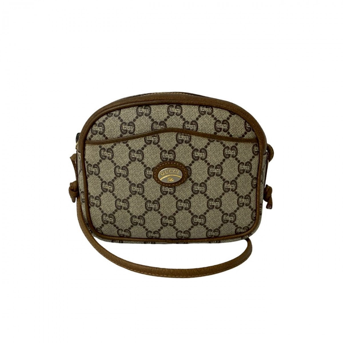 GUCCI Shoulder Bag Leather, PVC Brown gucci plus Women