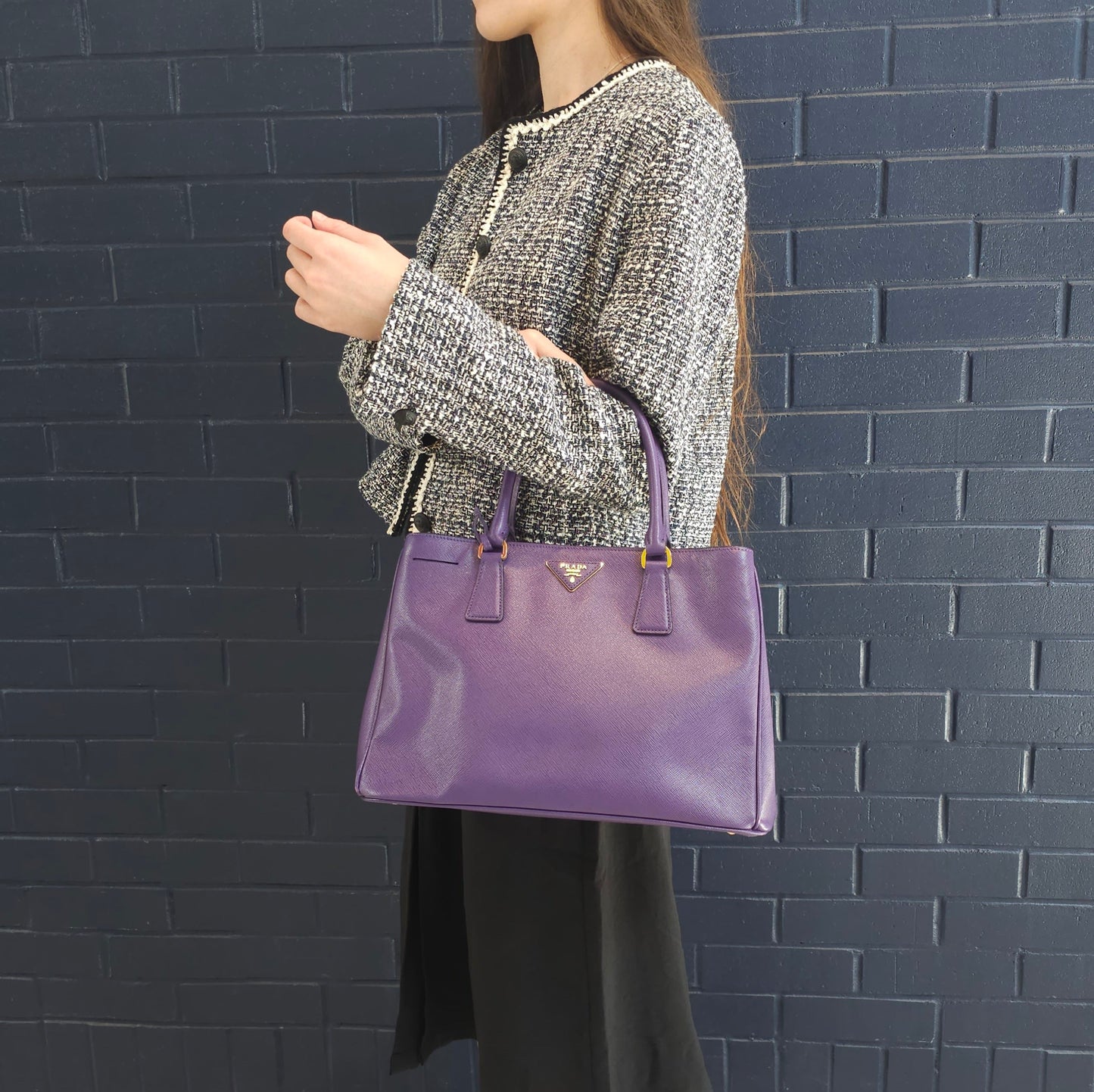 Prada Purple Saffiano Lux Leather Galleria tote TWS