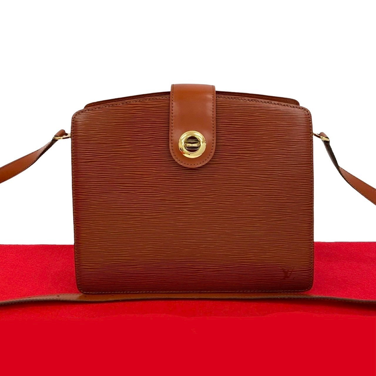 LOUIS VUITTON Shoulder Bag leather Brown Epi Capuchin