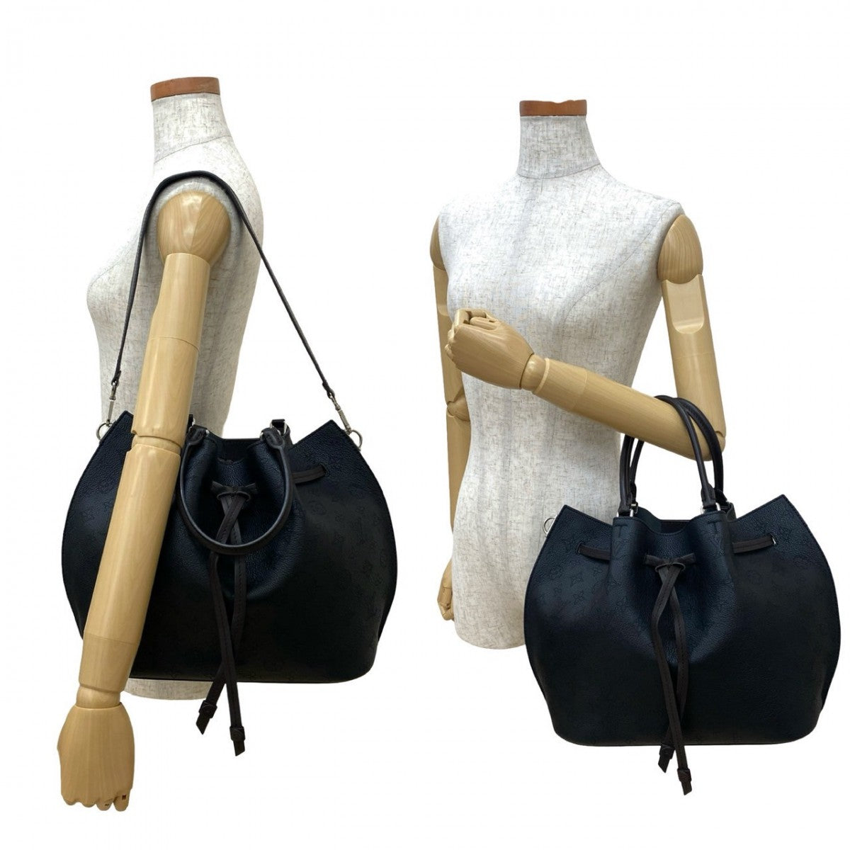   LOUIS VUITTON Shoulder Bag leather black Mahina Giroratta
