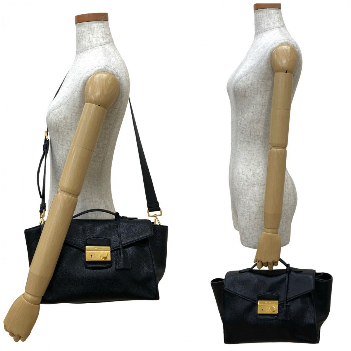 PRADA Shoulder Bag leather black - Style 18