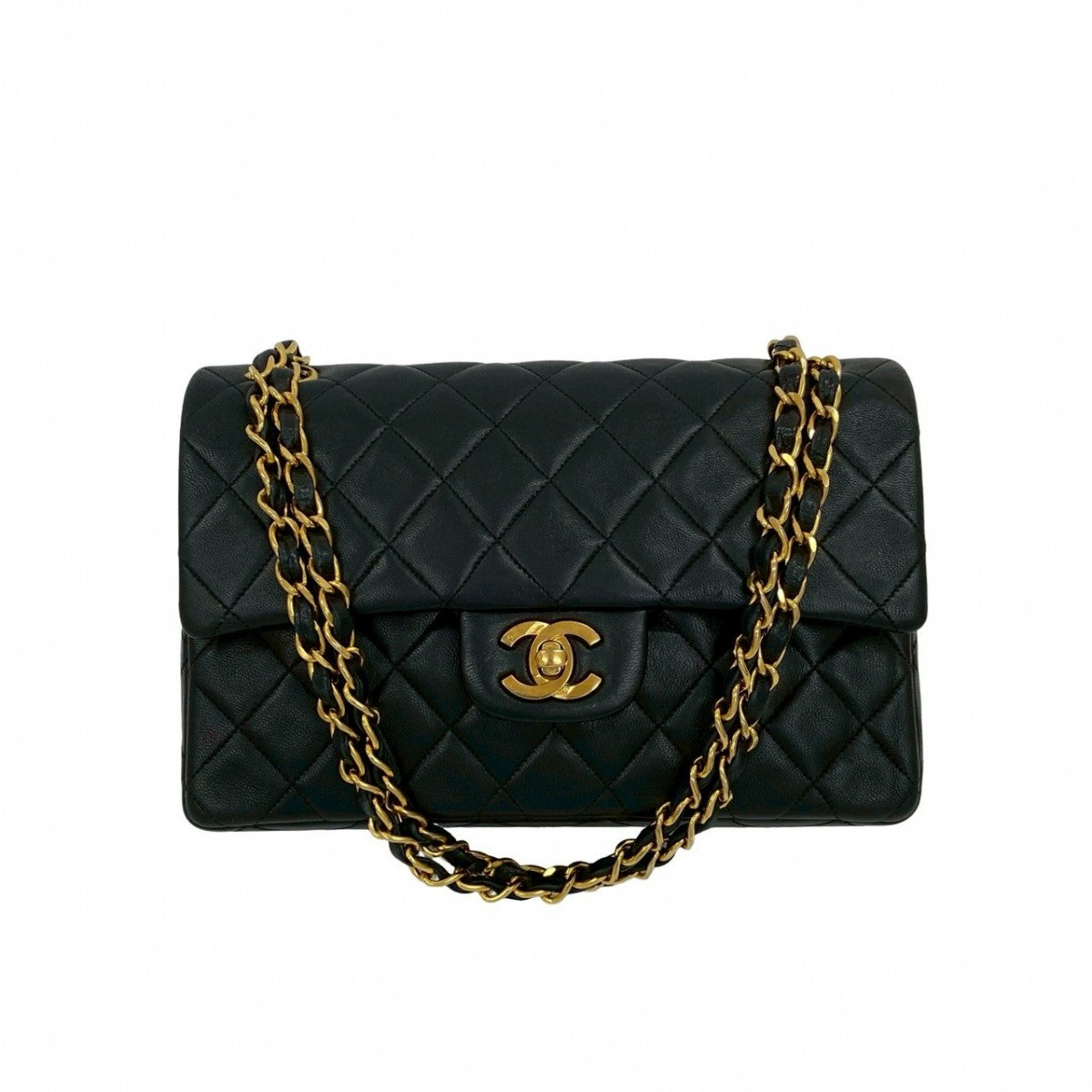 CHANEL Shoulder Bag lambskin black Matrasse