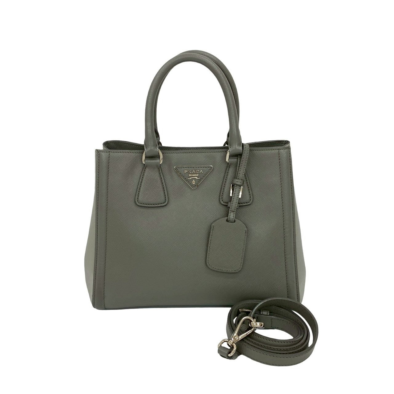 PRADA Shoulder Bag leather gray - Style 2