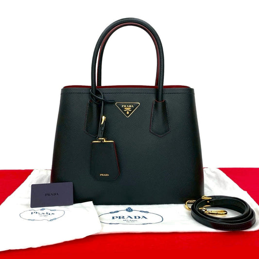 PRADA Shoulder Bag leather black