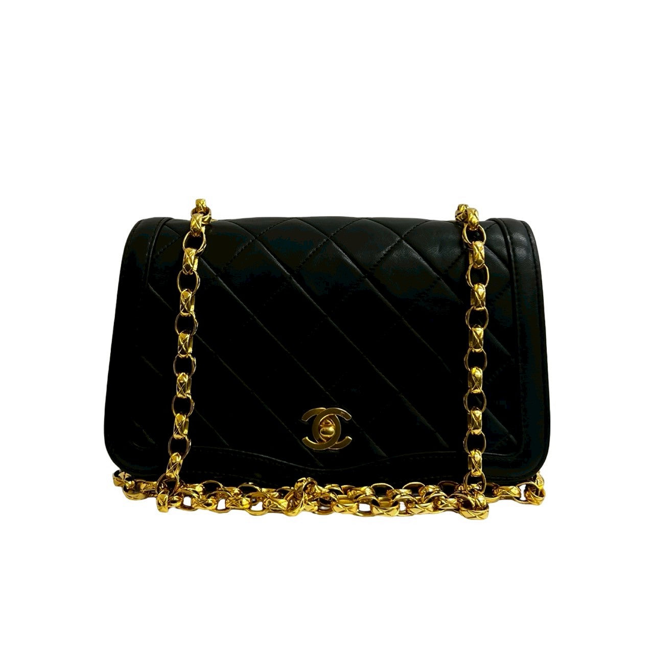 CHANEL Shoulder Bag lambskin black Matrasse