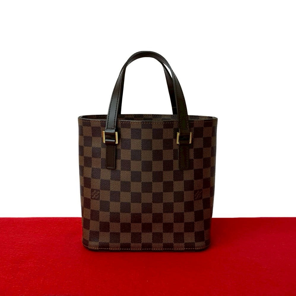 LOUIS VUITTON Handbag leather Brown Damier VavinPM