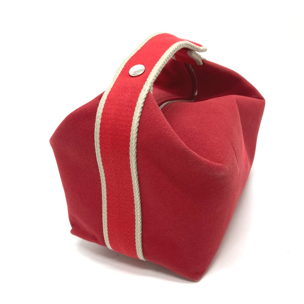 HERMES Handbag canvas Red Shoulder Bag Shoulder Bag Vanity bag Brid a Black GM Women