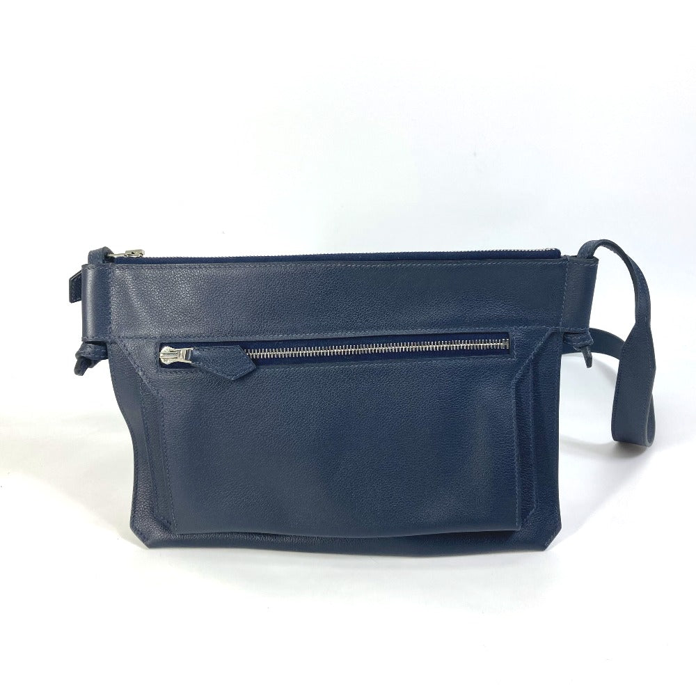 HERMES Shoulder Bag leather Navy Ultrapla GM mens