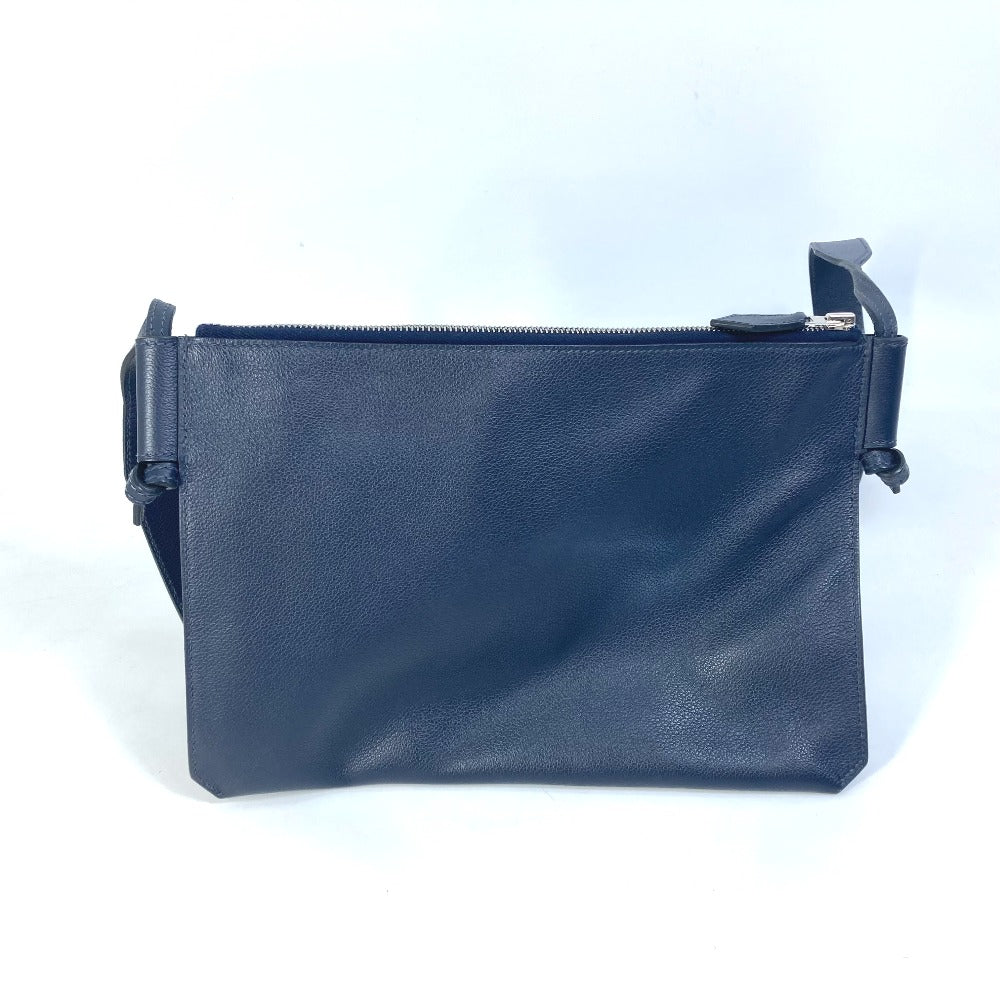 HERMES Shoulder Bag leather Navy Ultrapla GM mens