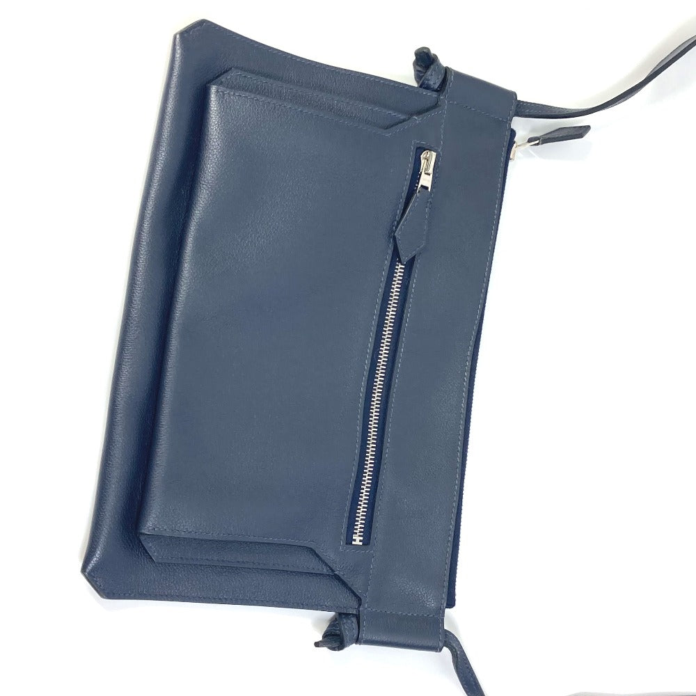 HERMES Shoulder Bag leather Navy Ultrapla GM mens