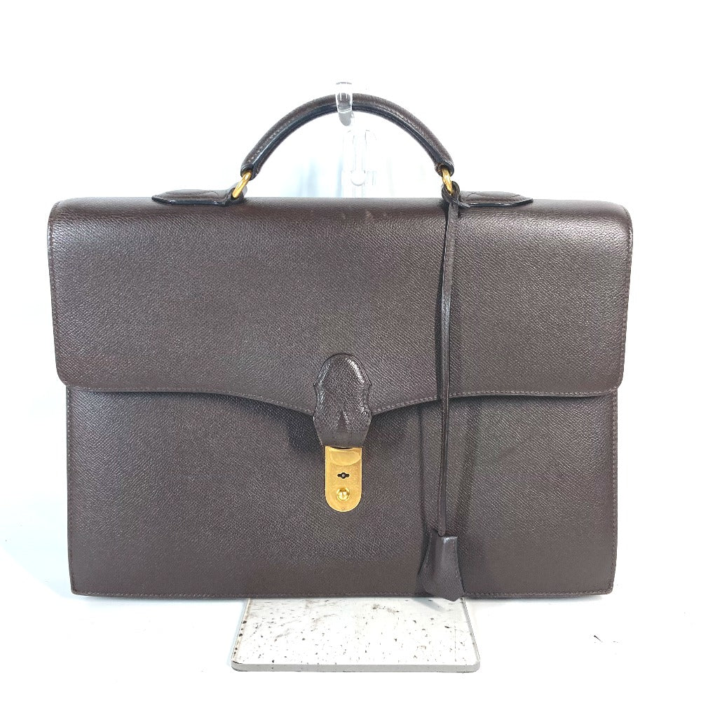 HERMES Business bag leather Brown Briefcase Terrill mens