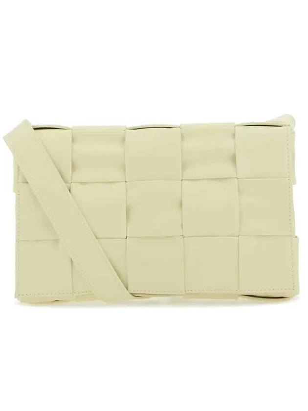 Luxury Bottega Veneta Intrecciato Triangle Buckle Cassette Cross Bag Yellow